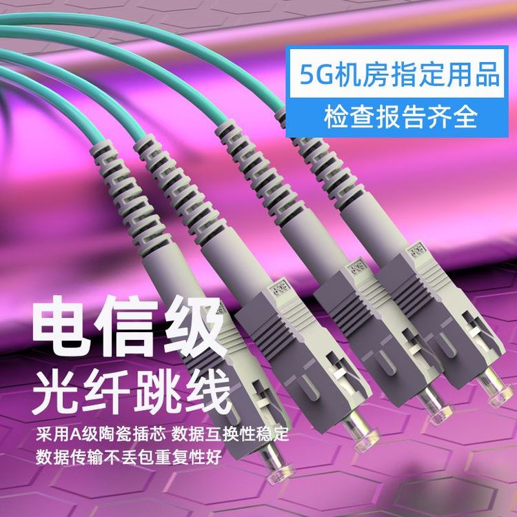 5、SC-SC万兆多模双纤光纤跳线