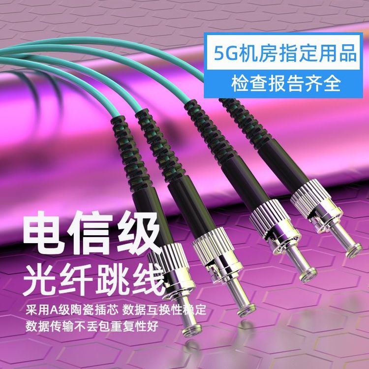 6、ST-ST万兆多模双纤光纤跳线