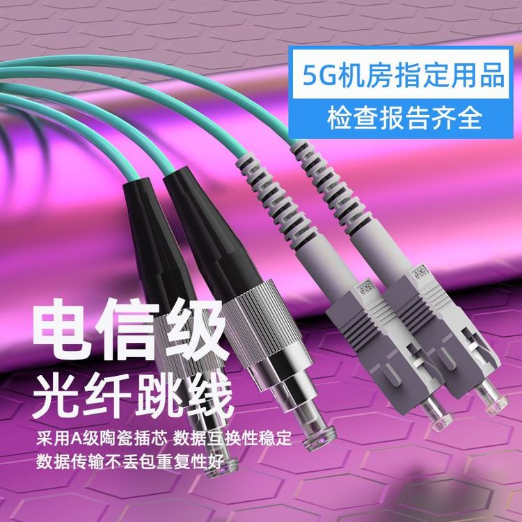 9、SC-FC万兆多模双纤光纤跳线